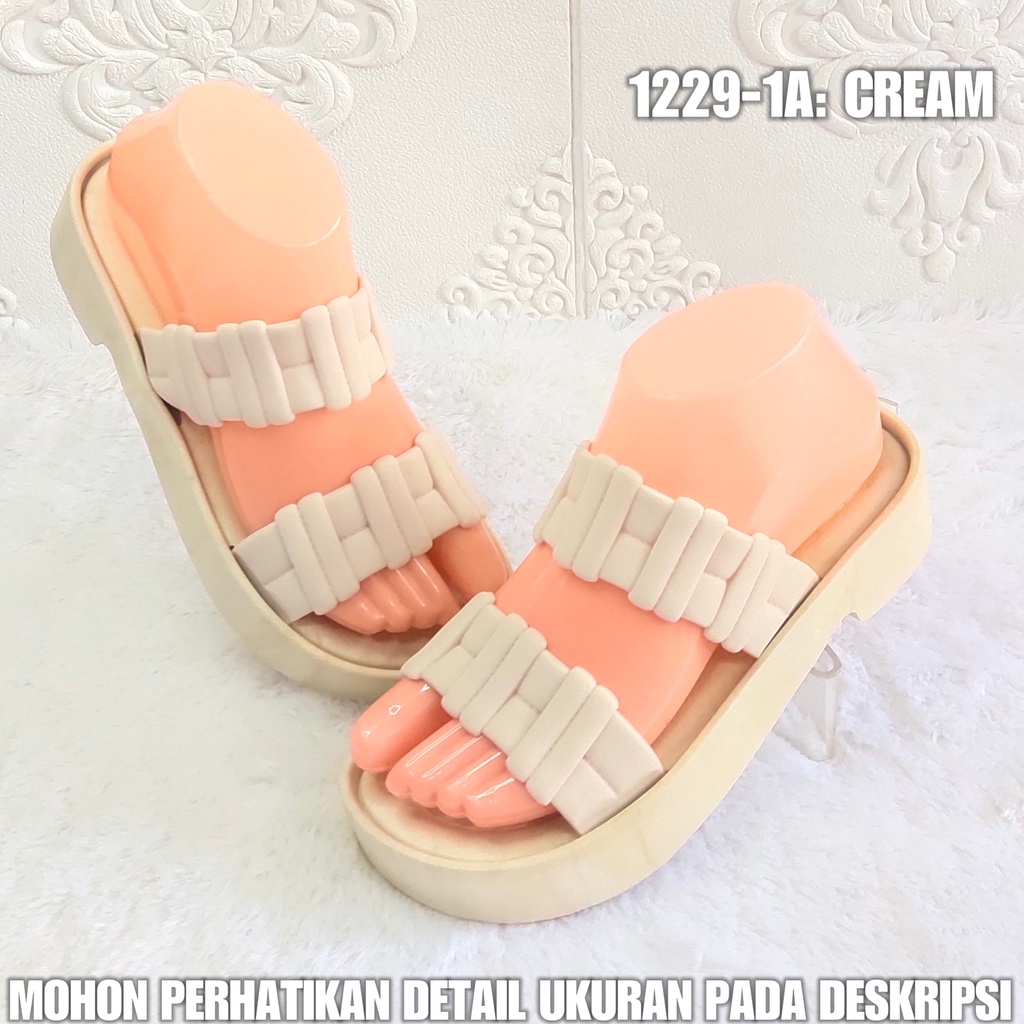 Sandal Wanita BAN 2 1229 1A Sendal Karet Motif Simpel Elegan AntiSlip SDLWW