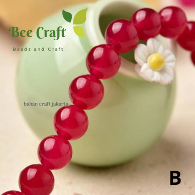 Bahan gelang batu agate Pink Jade Agate 6mm 8mm 10mm