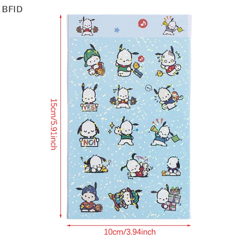 [BFID] 5pcs Sanrio Hello Kitty Kuromi Pachacco Goo Card Stiker Handbook Diary Hias DIY Alat Tulis Anime Kawaii Childrens Hadiah [ID]