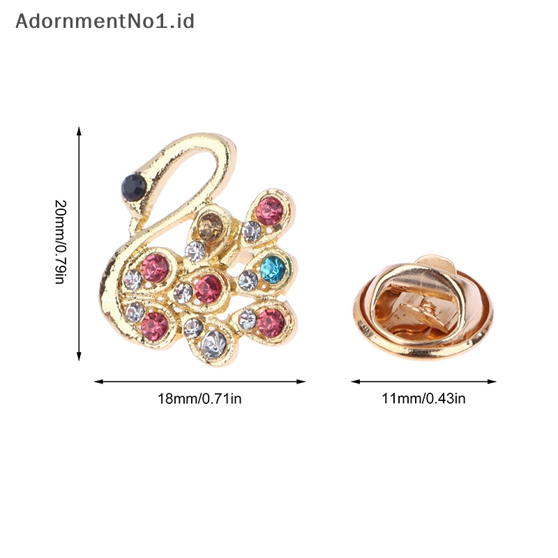 [AdornmentNo1] Berlian imitasi Swan bros untuk wanita hewan Pin elegan pernikahan aksesoris jas perhiasan High Quality