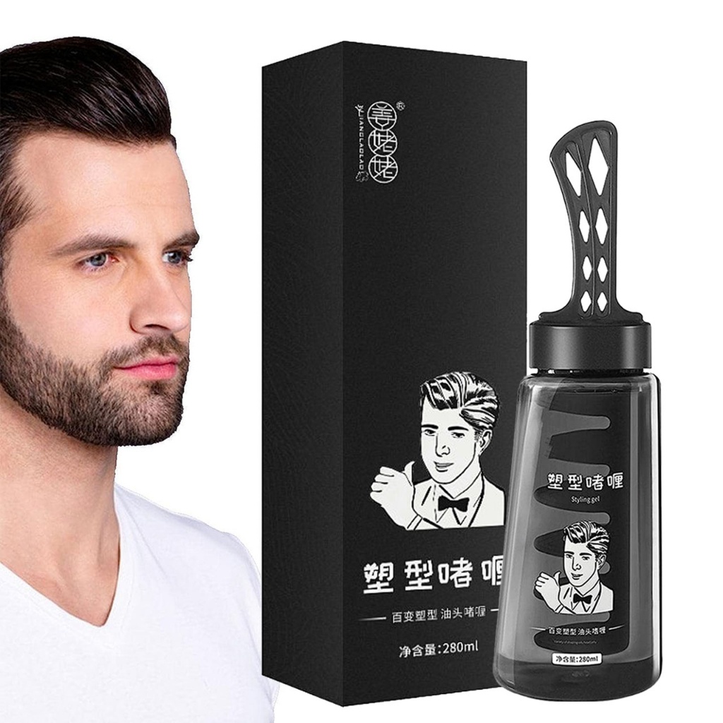 [280 Ml] Hair Styling Gel Rambut Sisir Minyak Styling Pria Pomade Oil Tidak Lengket Tahan Lama 280ml