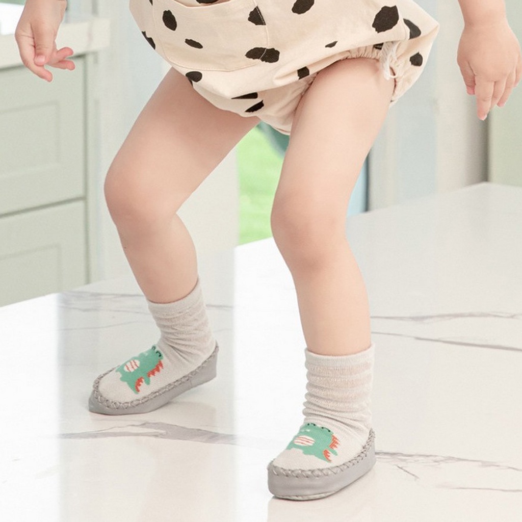 BRGUNIK Prewalker Bayi Motif Binatang Bahan Katun Baby Socks Shoes Sepatu Bayi Kaos Kaki Lantai Dengan Anti Slip KK081