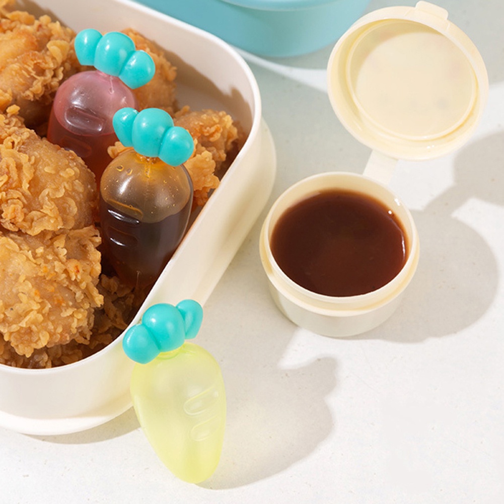 ღ 3pcs Mini Botol Saus Bumbu Wadah Saus Salad Portable Bentuk Wortel Botol Kecap Untuk Kotak Bento Makan Siang Aksesoris Dapur