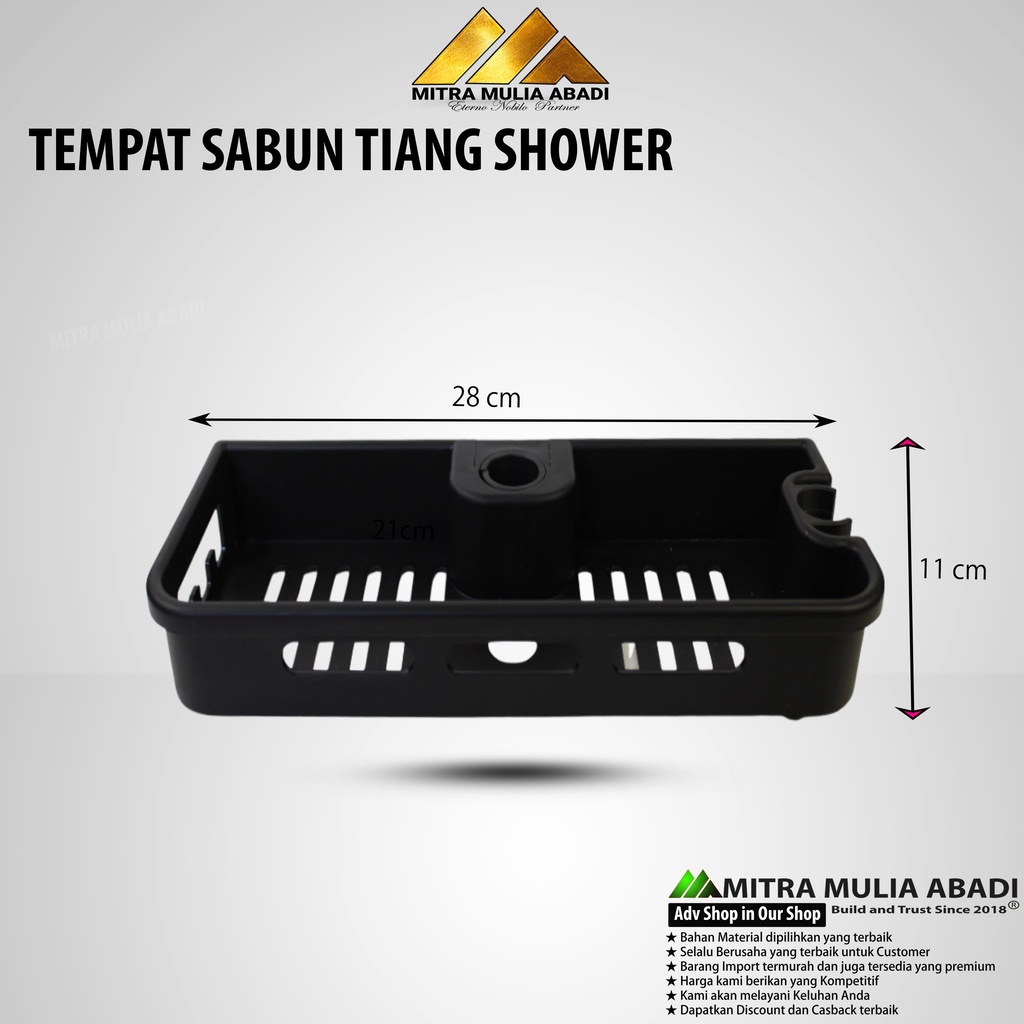 Tempat Sabun Tiang Shower - Tempat sabun tempel