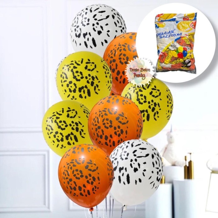 Balon Latex Animal / Balon Latex Hewan Motif Leopard 12inch ( 100pcs )