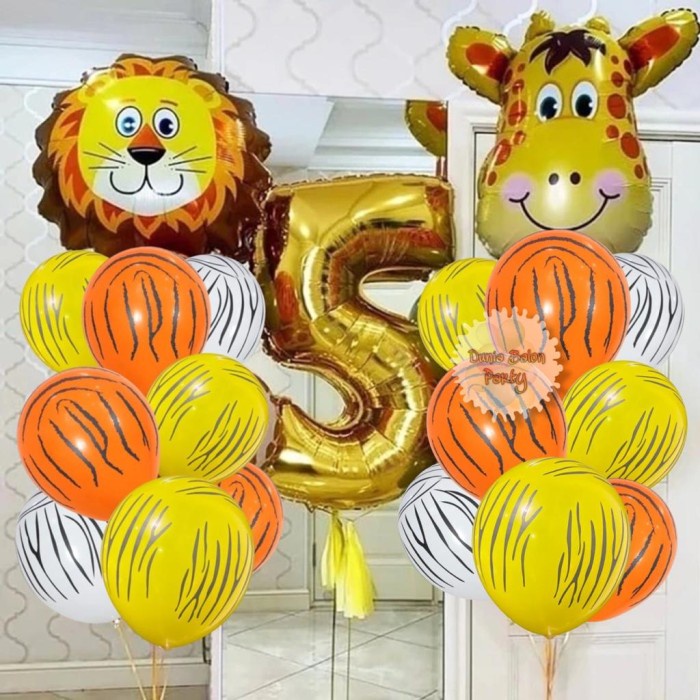 Balon Latex Animal / Balon Latex Hewan Motif Loreng 12inch ( 100pcs )