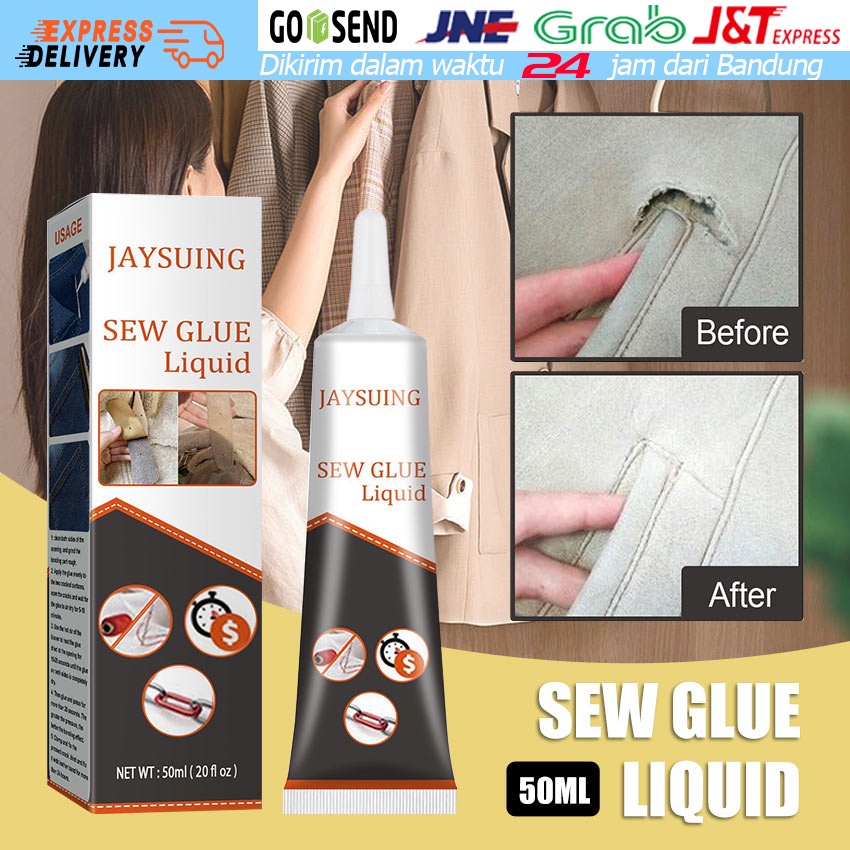 Cairan Lem Perekat Kain / Cairan Liquid Lem Perekat Khusus Kain Kulit Sew Glue 50ML