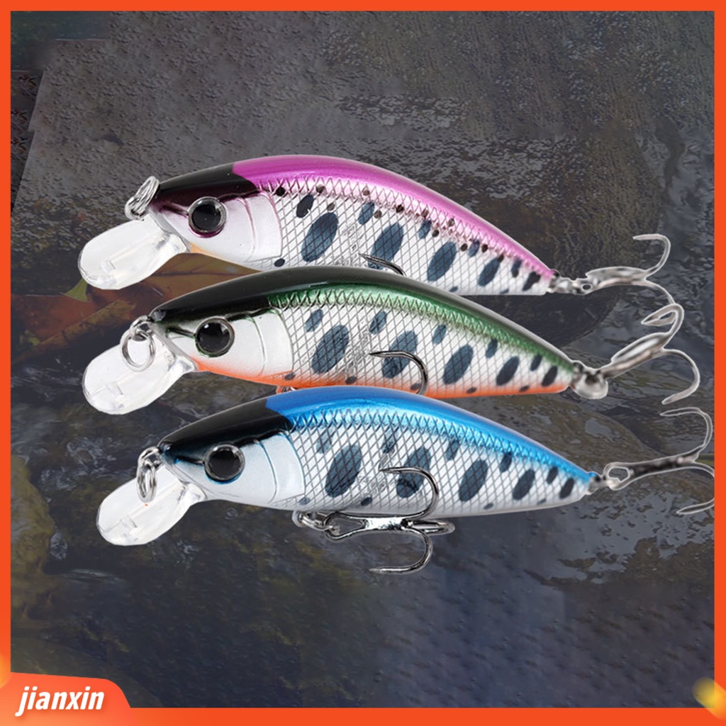 (In Stock) 4.8cm /3.8g Buatan Memancing Umpan Bionic 3D Mata Tajam Kait Arus Trout Tenggelam Ikan Kecil Lure Untuk Air Tawar Air Asin