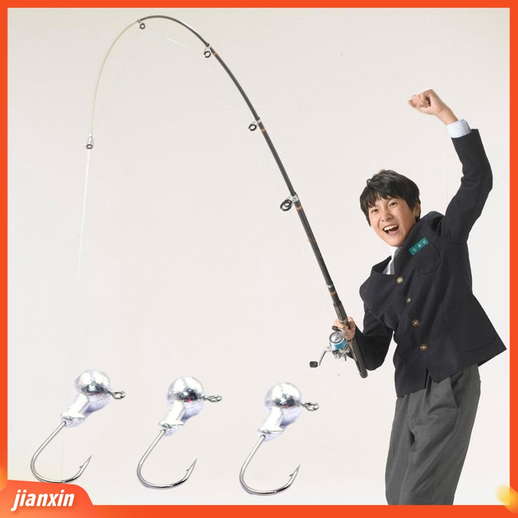 (In Stock) 10Pcs Kait Kepala Memimpin Portabel Anti-Korosi Tajam Kepala Bola Putaran Jigs Fishing Tackles Untuk Air Asin
