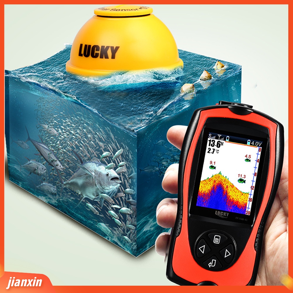 (In Stock) 45m Kedalaman Kejernihan Tinggi LCD Nirkabel Sensor Sonar Transducer Pencari Ikan Detektor Memancing