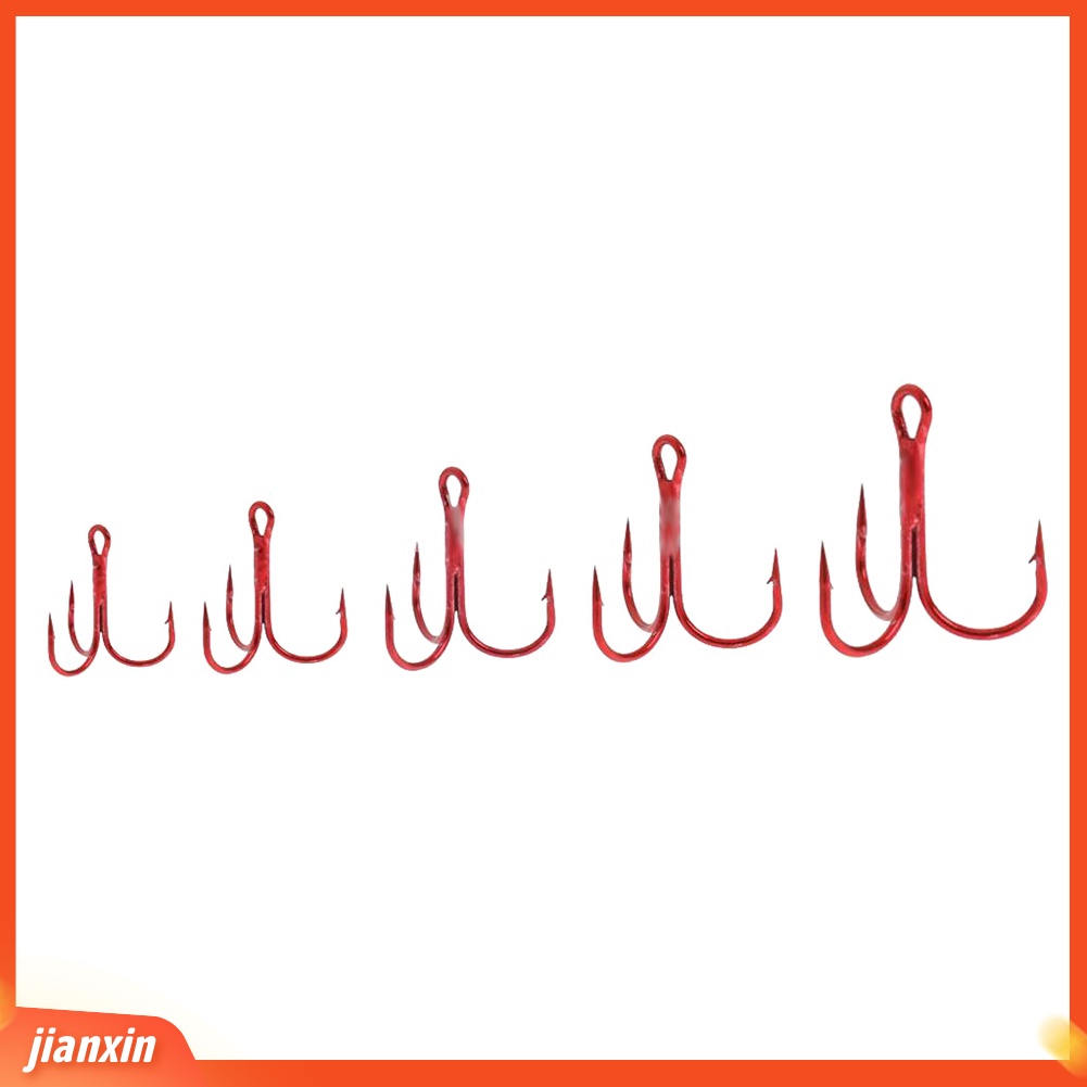 (In Stock) 100Pcs Kait Treble Memancing Baja Karbon Umpan Holder Fishhooks2 /4 /6 /8 /10#