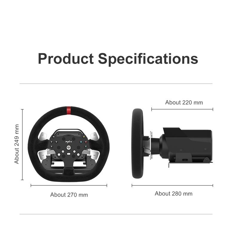 39 PXN V10 Steering Wheel Racing 3 Pedals Dual Motor Force Feedback