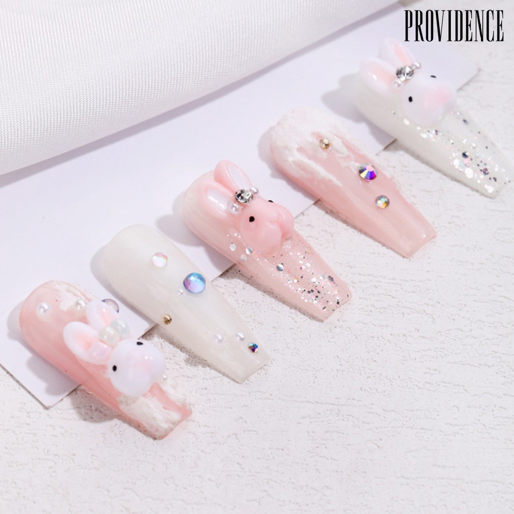 Providence 10Pcs Perhiasan Kuku Kelinci Kecil Hiasan Kuku Kartun Lucu Untuk Aksesoris Kuku Yang Indah Dan Menawan