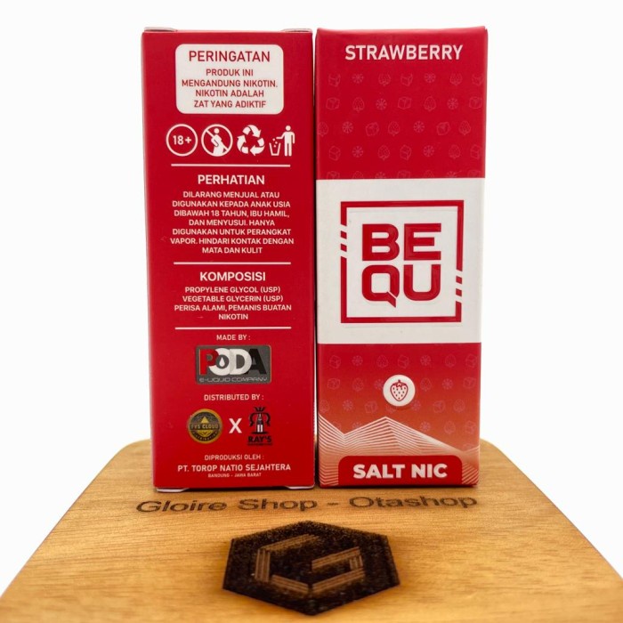SALT - Bequ STRAWBERRY 30ml by Poda SaltNic Liquid Pods Strawberry