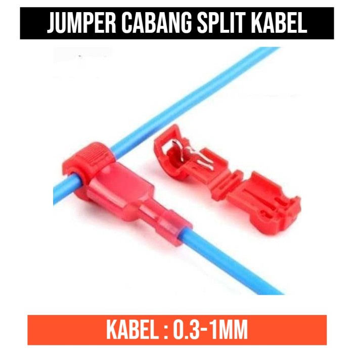 Kabel Cabang 3 Splitter Jumper T Biru 0.3 - 1 mm Wire Connector 10A