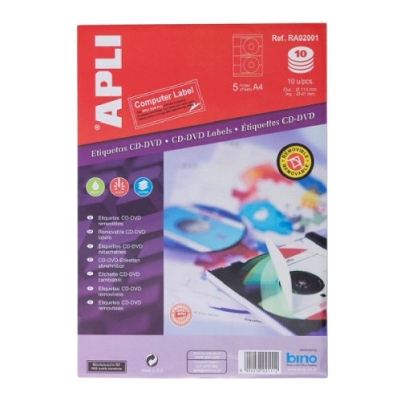 

[Artomas] APLI Label CD/DVD Out 114 X In 41MM 10 unit RA02001