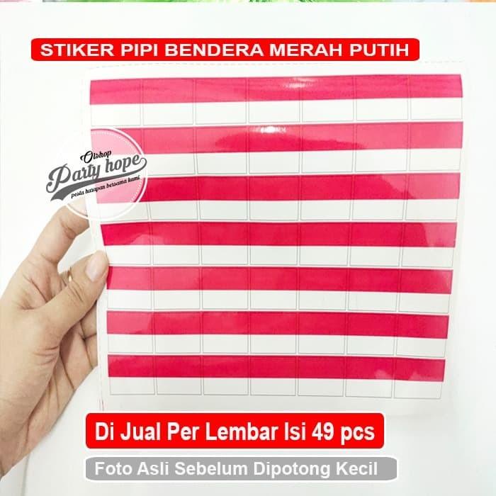 

( isi 49 ) stiker pipi merah putih polos / Stiker Bendera HUT RI polos / stiker merah putih isi 49 pcs