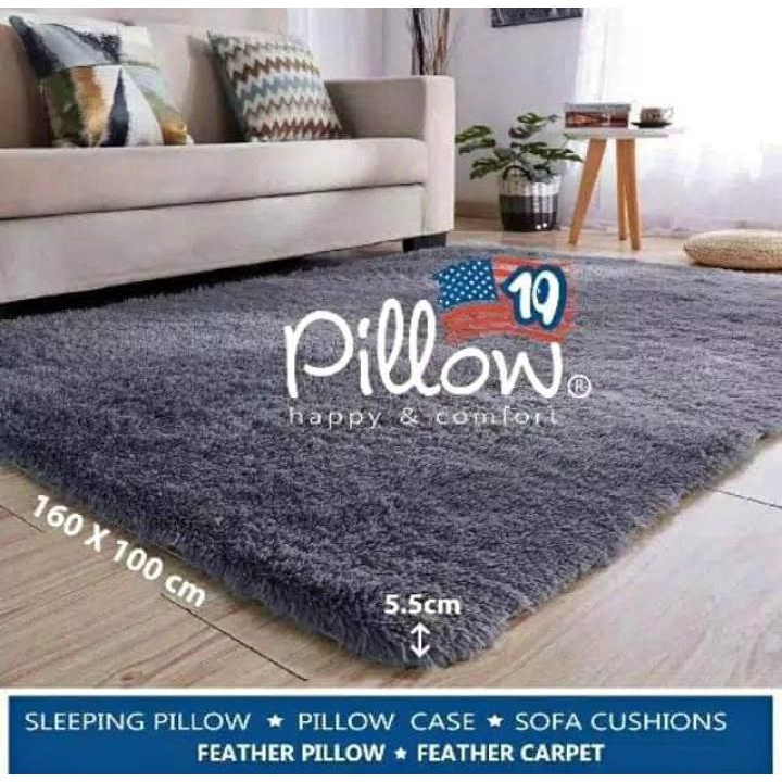 PILLOW Karpet Bulu Rasfur MEDIUM bulu tebal & panjang Ukuran 160 x 100cm ORIGINAL