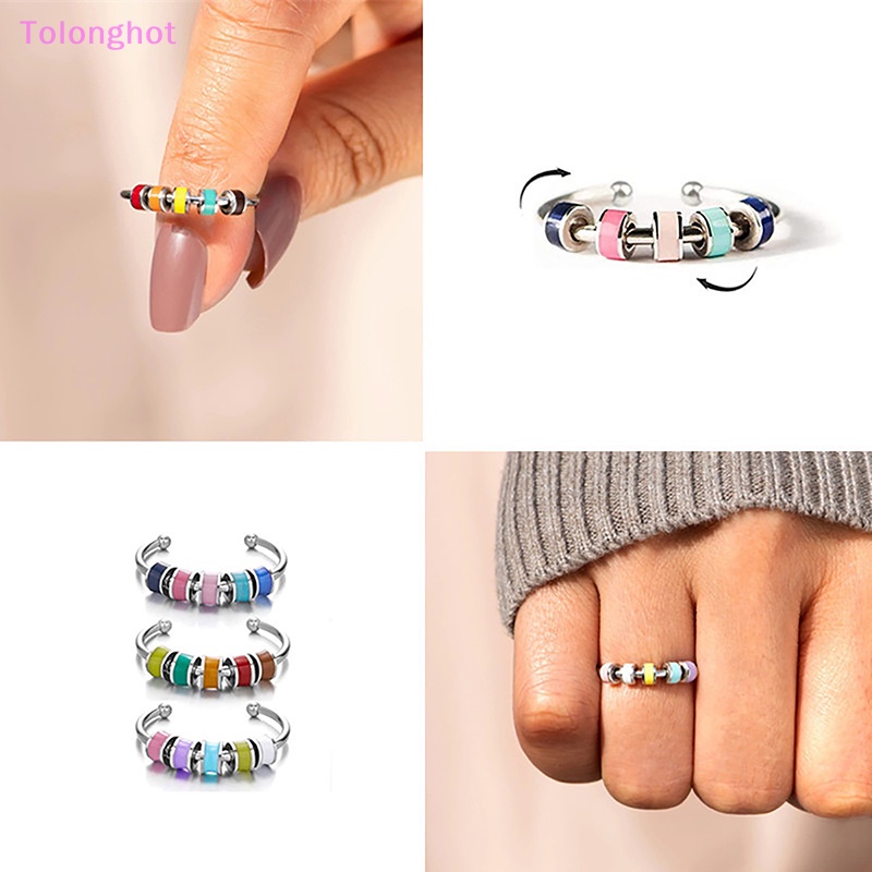 Tolonghot&gt; Fashion Stainless Steel Gratis Spiral Fidget Anxiety Rings Dibuka Anti Stress Relief Perhiasan Untuk Wanita Stress Reliever Rings well