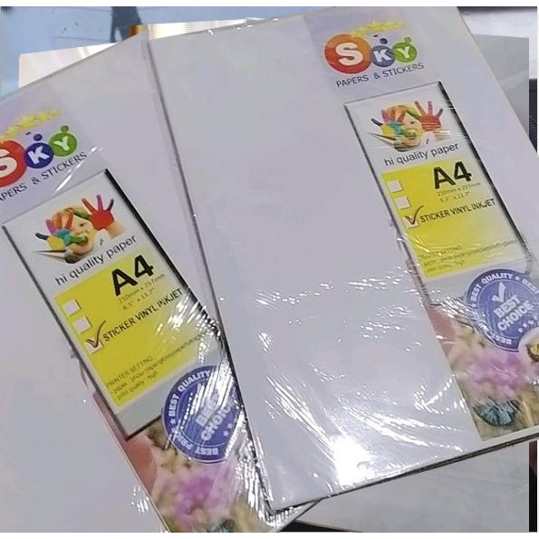 

kertas sticker stiker glossy tahan air vinyl bisa semua printer tinta