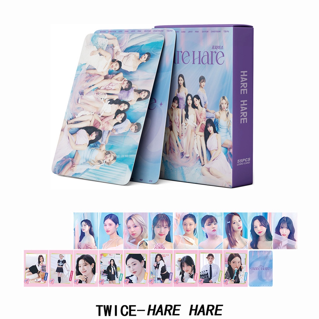 55pcs /box Twice2023Hare HARE Photocards 10th Japan Album Single Siap Jadi Kartu Lomo Kpop Postcards