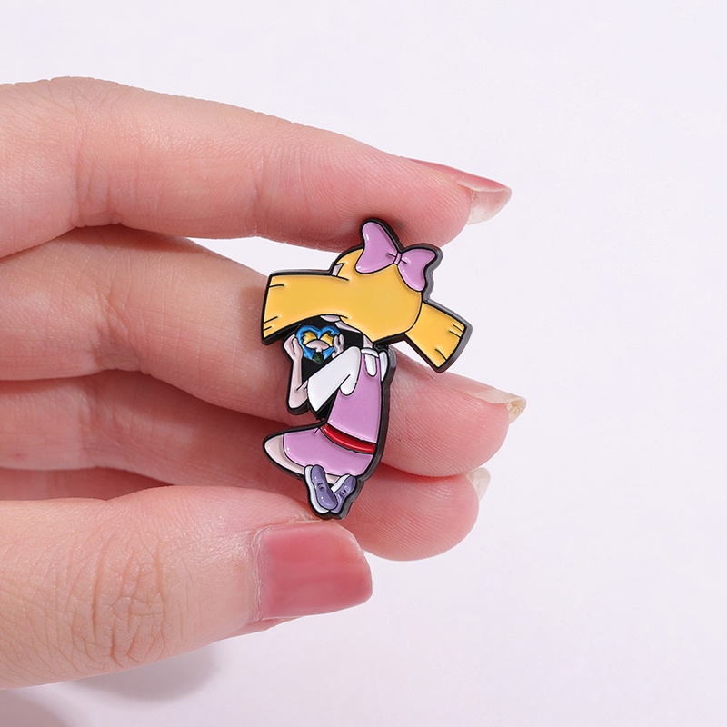 Hey Arnold Enamel Pin Klasik Kartun Film Pin Kerah Lencana Bros Perhiasan Hadiah Untuk Teman