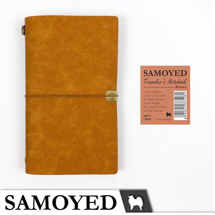 

✨BISA COD✨ -Buku Catatan / Jurnal / Traveler's Notebook / Journal Samoyed NBTV-L6 - Brown