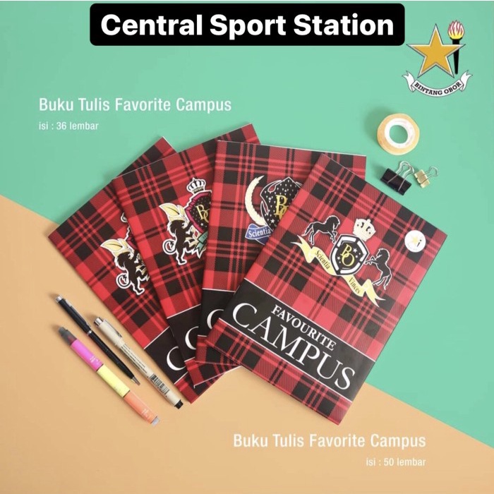 

✨BISA COD✨ -Buku Tulis Campus Favourite | 50 lbr | 1 pak isi 10 bk | Bintang Obor