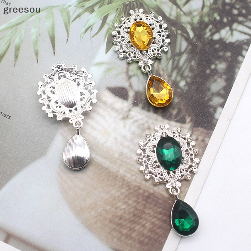 Greesou Shining Brooch 45*25mm Kristal Aksesoris Fashion Cantik Undangan Pernikahan ID