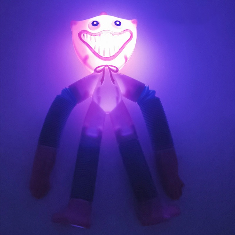 Huggy Wuggy Luminous Pop Tube Fidget Toys Stretch Tube Sensory Toys Bend Build Connect Mainan Untuk Anak Perempuan Laki-Laki