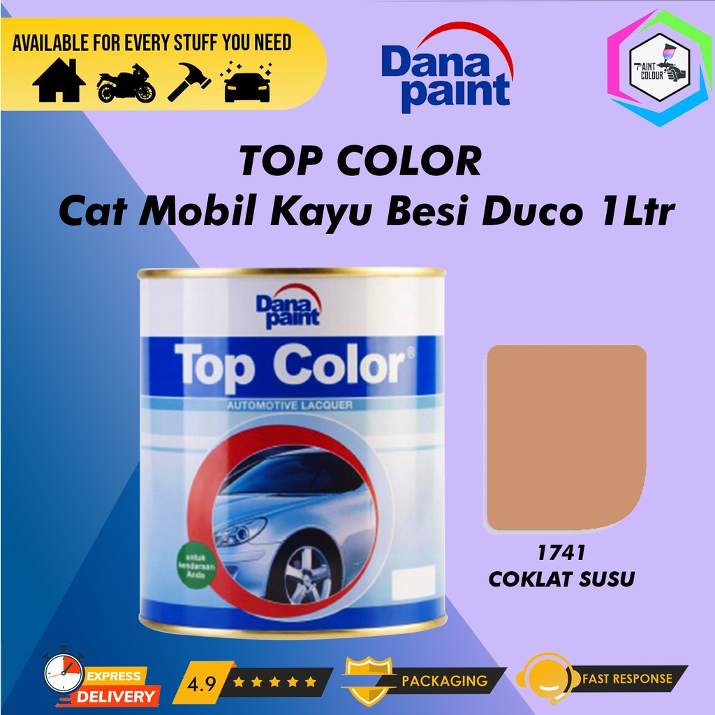TOP COLOR 1741 Coklat Susu - Cat Mobil Kayu Besi Duco - ECER