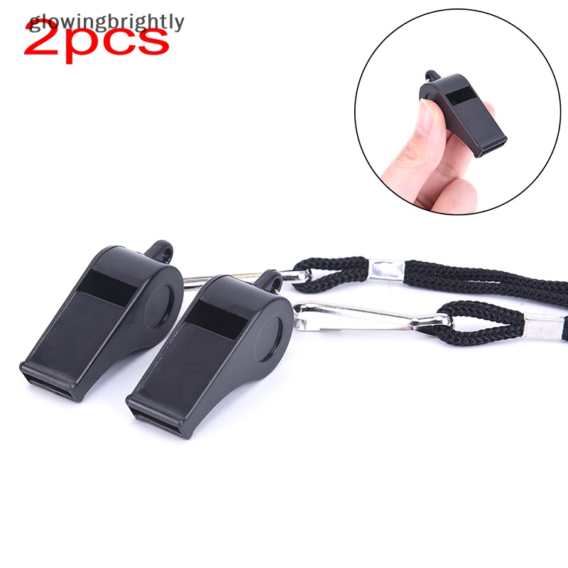 [glowingbrightly] 2pcs Whistle Sports Referee Training Whistle Outdoor Survival Dengan Lanyard TFX