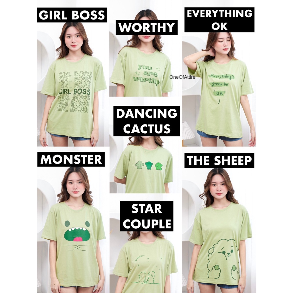 Kaos Wanita Oversize - Sage Green Edition