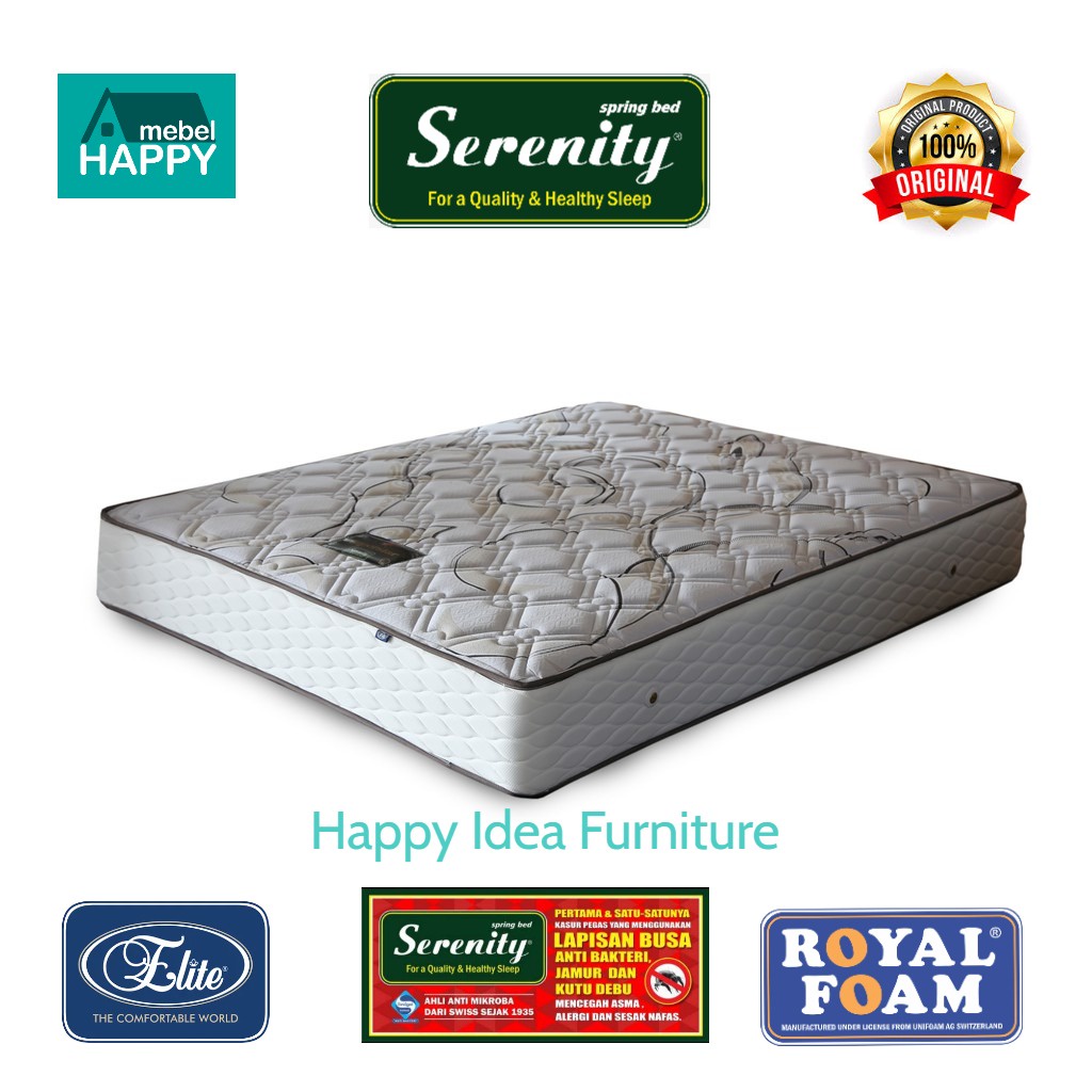 HAPPY IDEA - SpringBed 160 x 200 Cm Murah Bagus Elite Springbed Serenity Superstar Ukuran