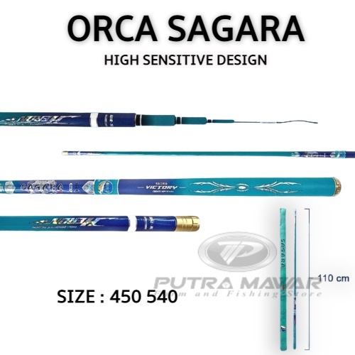 Joran Tegek Ruas Panjang Orca Sagara 450 Dan 540 Material Carbon Kaku Atau Tangkai / Tongkat Pancing