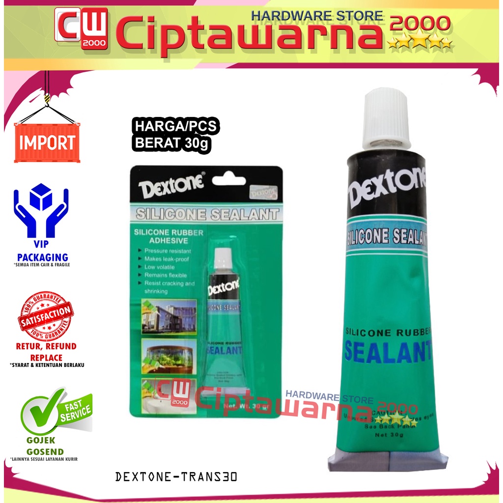 

LEM DEXTONE SILICONE SEALANT 30G LEM KACA SILICONE RUBBER SEALANT
