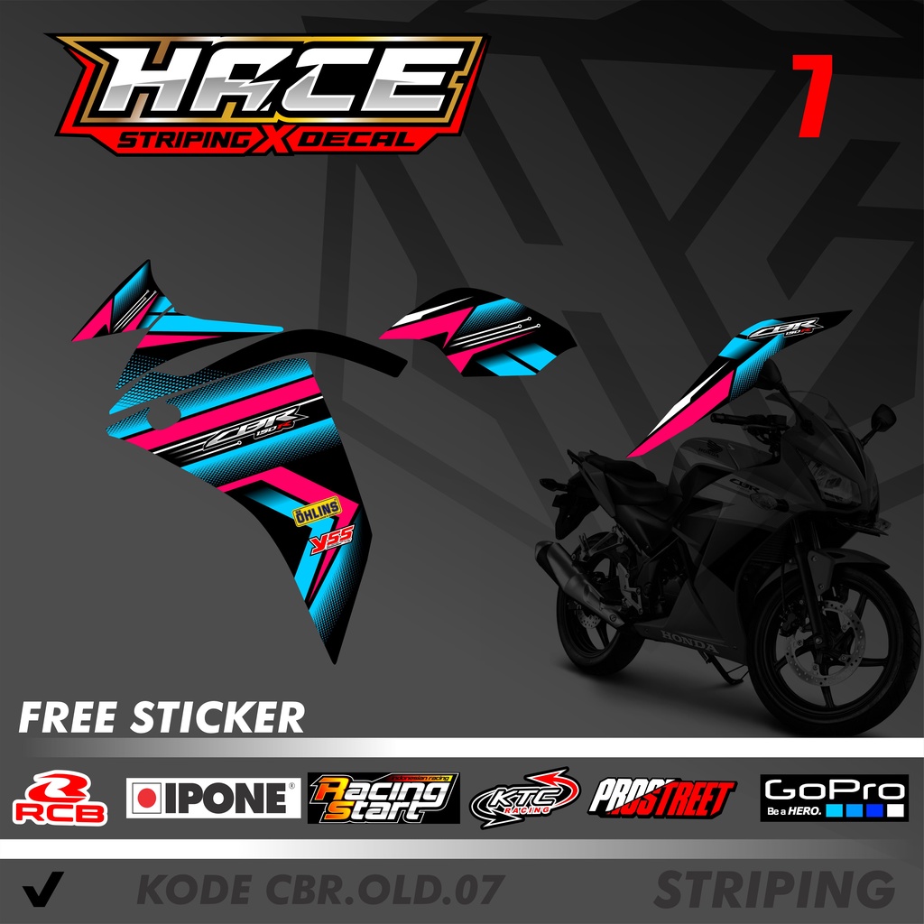 STICKER STRIPING CBR OLD - STICKER STRIPING CBR OLD BAHAN PREMIUM KODE 07