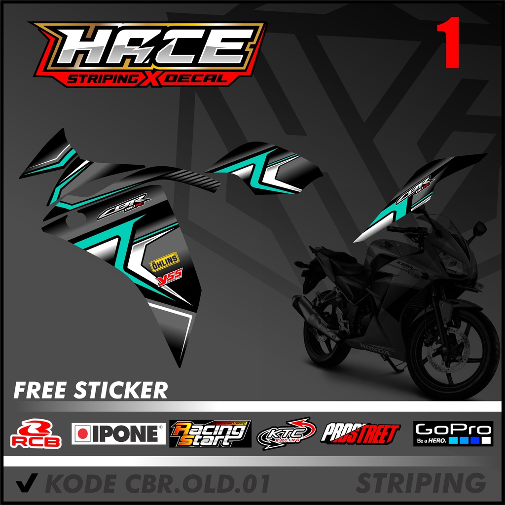 STICKER STRIPING CBR OLD - STICKER STRIPING CBR OLD BAHAN PREMIUM KODE 01