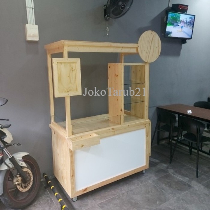 GROBAK BOOTH PORTABEL NATURAL KAYU JATIBELANDA murah