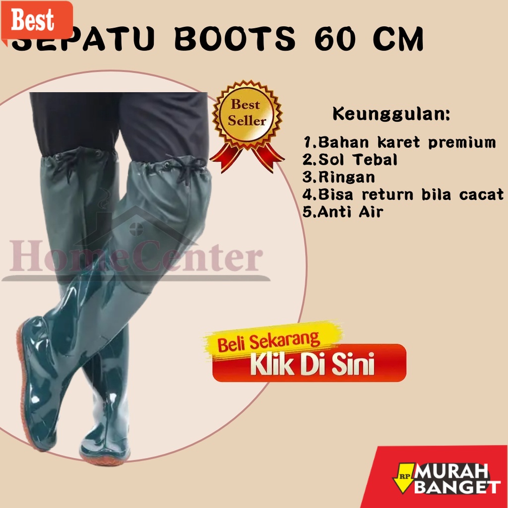 Boot pria terbaru- SEPATU SAWAH 60 cm SEPATU BOOT SAWAH ANTI AIR SEPATU BOOT KARET SEPATU BOAT KARET