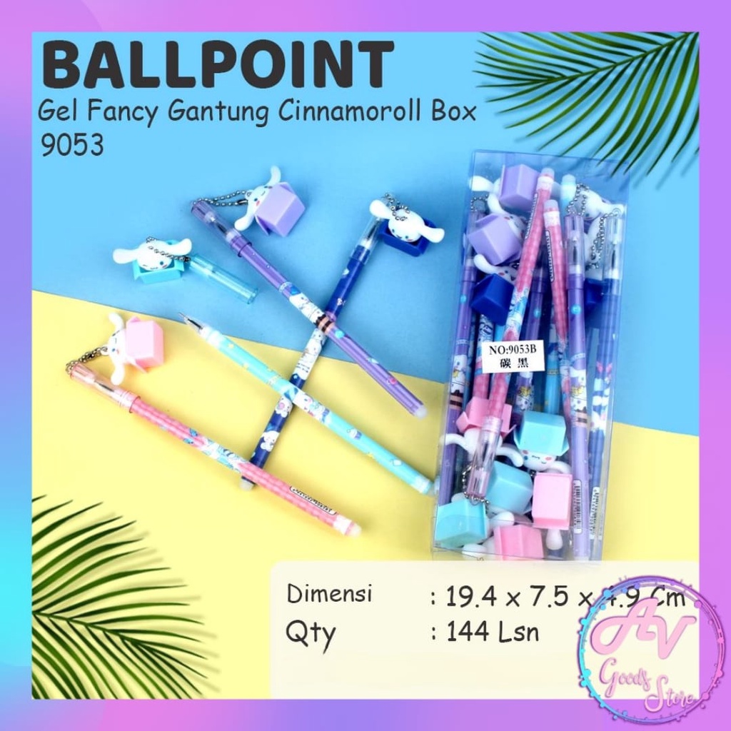 

Ballpoint Gantung Cinnamoroll BOX 9053B (12pcs) / 1Lusin Pulpen Gel Fancy Karakter