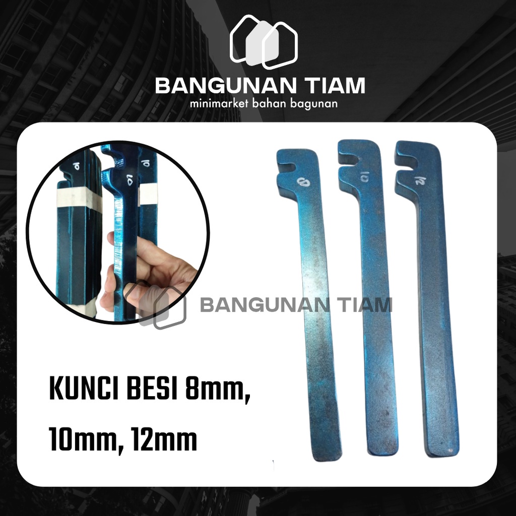 KUNCI BESI BETON 12mm 10mm 8mm ~ PEMBENGKOK BESI BAJA ~ KUNCI BEHEL