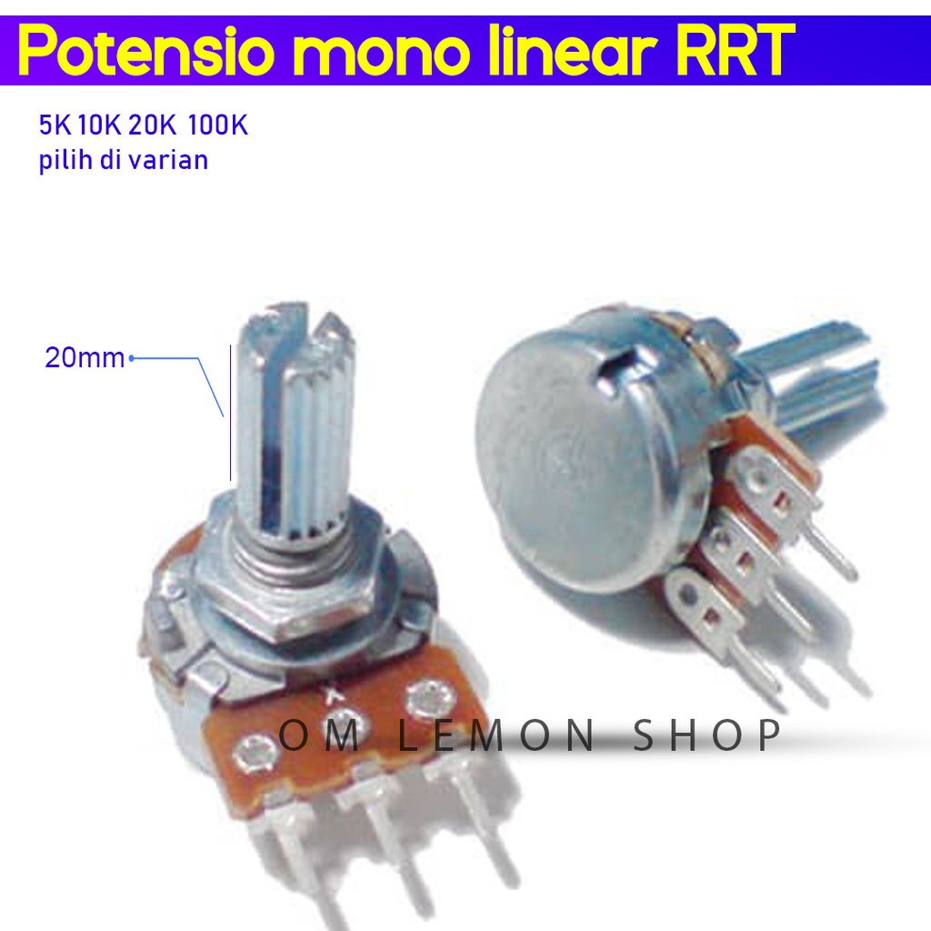 POTENSIO mono STEREO 5k 10k 20k 50K 100k 250K 500K