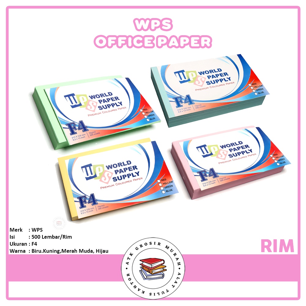 

WPS - Kertas HVS F4 Berwarna 70gr - Rim