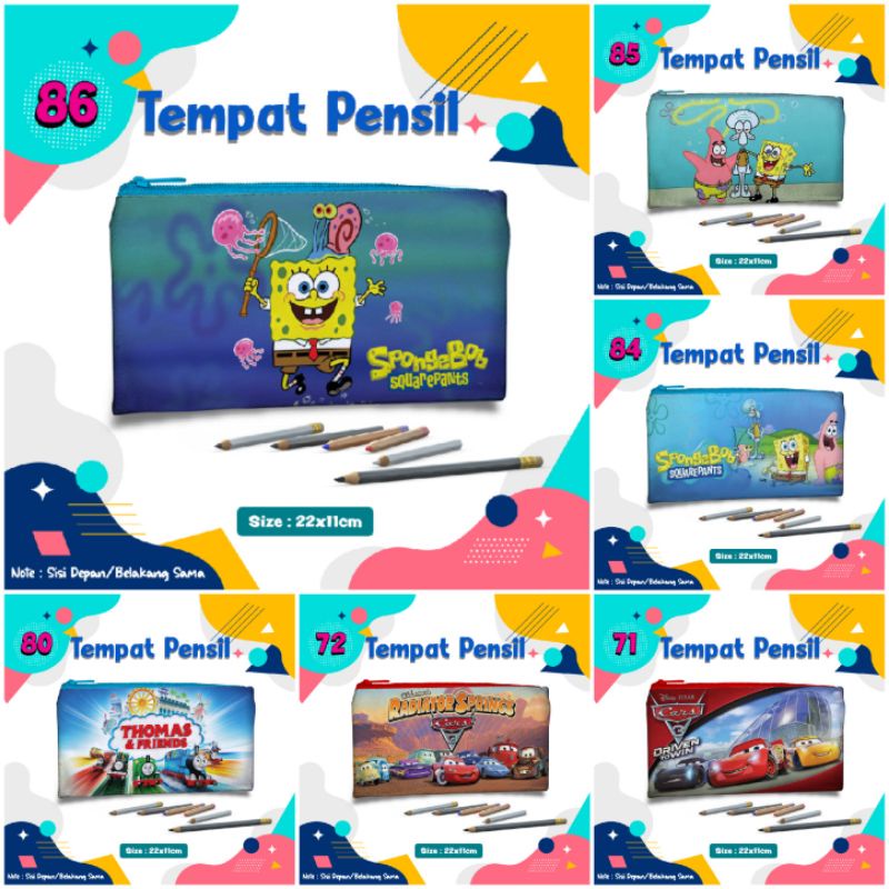 

Promo dulu... Tempat pensil karakter kartun Grosir lusinan souvenir 22x11 kulit sintetis Dompet pensil dll randoom