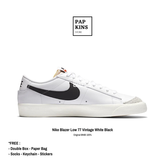 sepatu nike original 100% BNIB - nike blazer low 77 vintage white - 39
