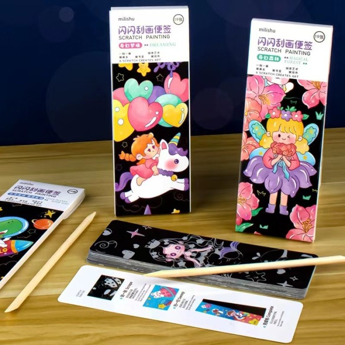 

[LOGU] Buku gambar travel, Pocket scratch book, Buka gosok warna
