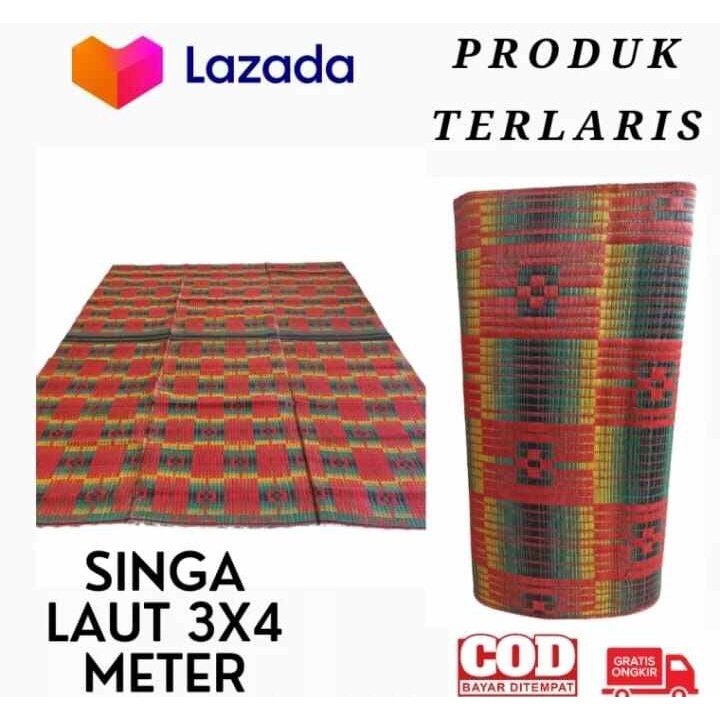 Tikar Plastik lipat jumbo 300x400 Tikar jumbo Singa Laut 3 x 4 meter Tikar plastik Tiga lipat kuat
