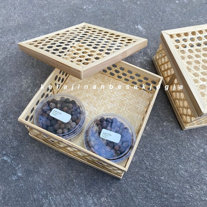 bambu anyaman BOX HEXAGONAL PREMIUM kotak hantaran seserahan manten  hampers lebaran hampers kekinia