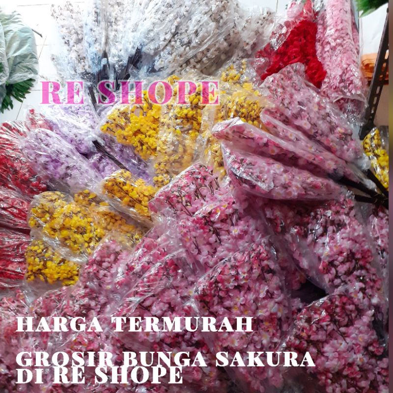 BEST SELLER Bunga sakura plastik/1lusin bunga sakura hias/artificial/Sakura Bunga Plastik/sakura/mei